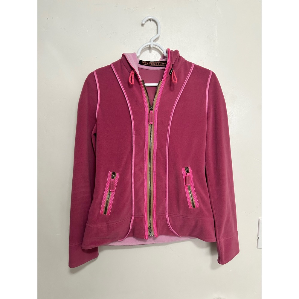 FRAUENSCHUH‎ Pink Fleece Zip Up Hoodie Jacket Size M